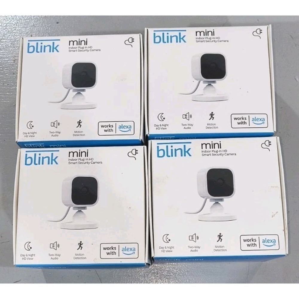 Lot Of 4 Blink Mini HD Indoor Plug-In Wi-Fi Camera Motion 2-Way Audio Alexa New